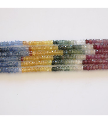 BeauMonde Bijoux - Saphir 2.5x3.5 mm environ rondelle facettée multi couleurs Madagascar