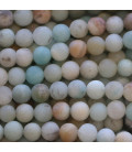 Amazonite mixte 6/6.5 mm perle ronde mat A Chine