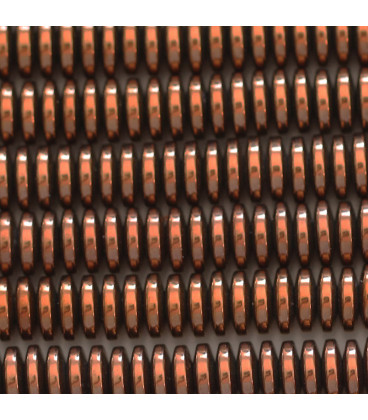 Hematite 2x6 mm round washer smooth narrow copper - BeauMonde Bijoux