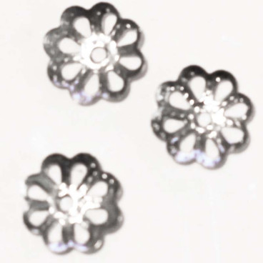 BeauMonde Bijoux - Coupelle fine fleur métal argenté 7 mm