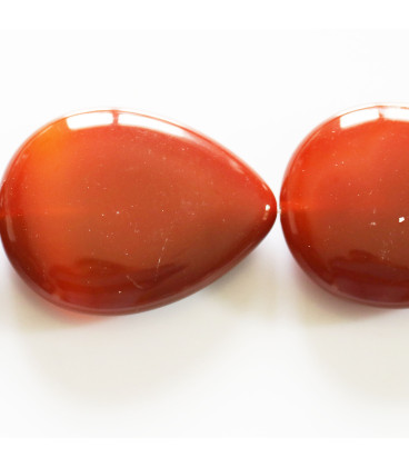 BeauMonde Bijoux - Agate rouge 40x50 mm goutte plate A (agate chauffée) Brésil