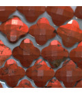 Jasper 13 mm red faceted flower Venezuela