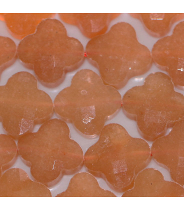 Aventurine 13 mm orange faceted flower Brazil - BeauMonde Bijoux