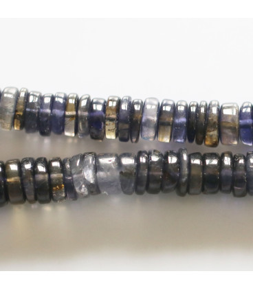 BeauMonde Bijoux - Iolite 5.5/5 mm environ rondelle heishi lisse irrégulière A Zambie