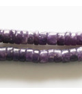 Lépidolite 5.5/6 mm environ rondelle heishi lisse irrégulière A Afrique du Sud