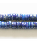 Lapis lazuli 7/7.5mm environ rondelle heishi lisse irrégulière A Afghanistan