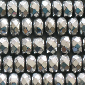 Hématite argentée 5x8 mm environ rondelle facettée