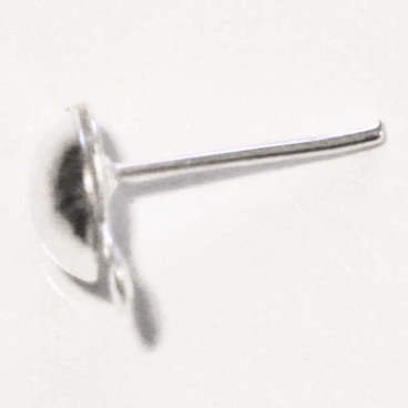 BeauMonde Bijoux - Boucle clou avec anneau métal argenté 6 mm