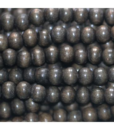 BeauMonde Bijoux - Bois ébène sauvage (Kamagong) 6 mm environ perle ronde Indonésie