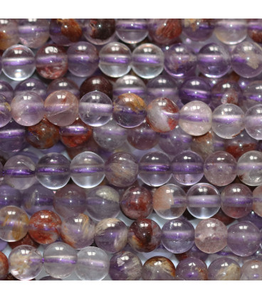Auralite 4 mm round bead A (amethyst goethite) Brazil - BeauMonde Bijoux
