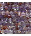 Auralite 4 mm round bead A (amethyst goethite) Brazil