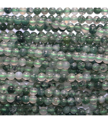 Moss agate 2 mm round bead A Africa - BeauMonde Bijoux