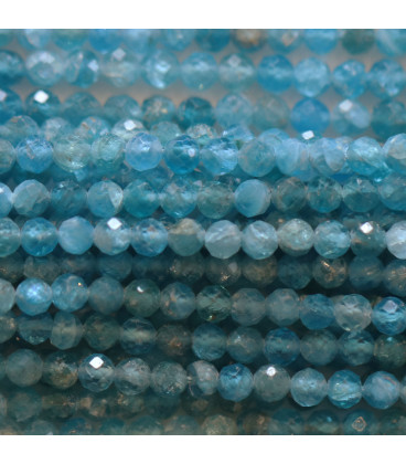 Apatite 3 mm round pearl mixed facetté Peru - BeauMonde Bijoux