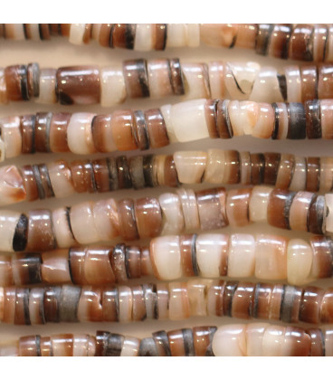 Moon shell heishi 4/5 mm brown - BeauMonde Bijoux