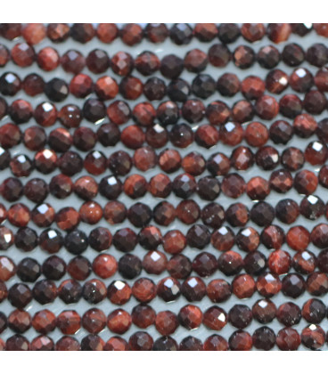 Bull's eye 3 mm faceted round bead Africa - BeauMonde Bijoux