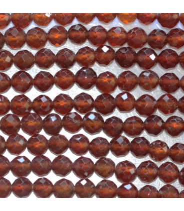 Hessonite 4 mm faceted round bead A Madagascar - BeauMonde Bijoux