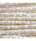 Mother-of-pearl 2x4 mm washer heishi white Indonesia