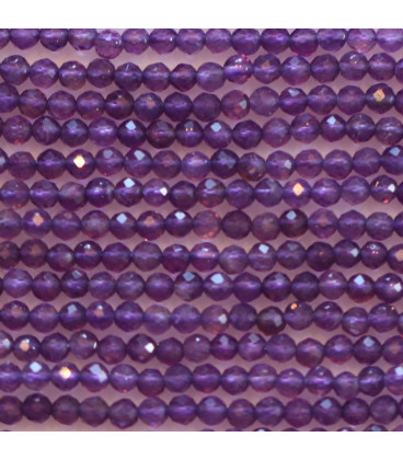 Amethyst 2 mm faceted round bead quality AA Brazil - BeauMonde Bijoux