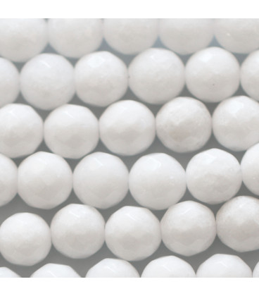 Quartzite 10 mm faceted round bead (white jasper) A China - BeauMonde Bijoux