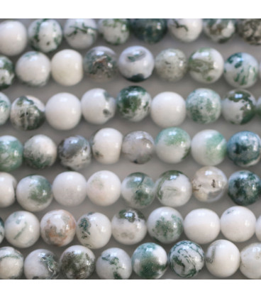 Agate tree 6 mm round bead - BeauMonde Bijoux