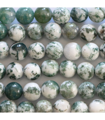 BeauMonde Bijoux - Agate tree 8 mm environ (arbre) perle ronde A Madagascar