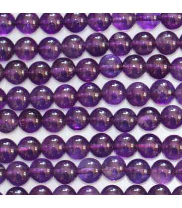 Amethyst 6 mm round bead AA Brazil - BeauMonde Bijoux