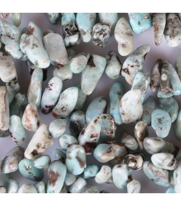 Larimar about 4.5x8.3/7.2x21.5 mm pierced top nugget A Dominican Republic - BeauMonde Bijoux