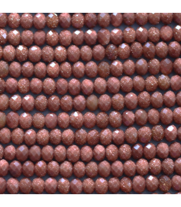Gold sand stone 2.5x4mm faceted washer China - BeauMonde Bijoux