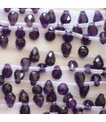 BeauMonde Bijoux - Améthyste 6x9mm environ goutte facettée percée haut Brésil