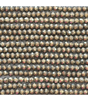 Pyrite 2x3 mm shiny faceted washer India - BeauMonde Bijoux