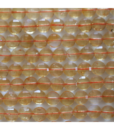 BeauMonde Bijoux - Citrine 6 mm environ médaillon facetté A+ Brésil