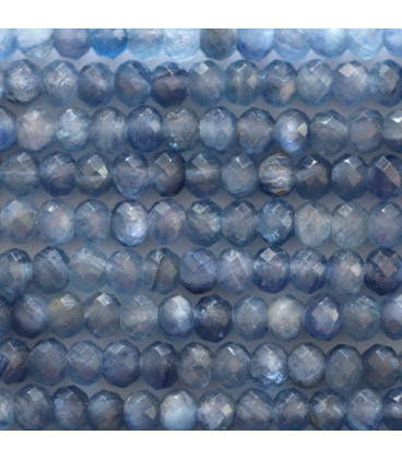 Kyanite 3x4 mm faceted washer Brazil - BeauMonde Bijoux