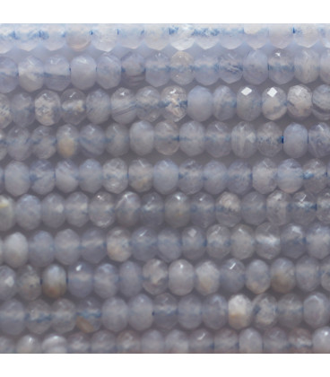 Blue chalcedony 2x3 mm faceted washer Africa (Malawi) - BeauMonde Bijoux