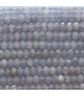 Blue chalcedony 2x3 mm faceted washer Africa (Malawi) - BeauMonde Bijoux