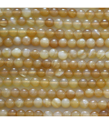 Opal yellow 4 mm round bead Africa - BeauMonde Bijoux