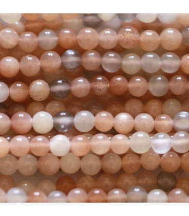 BeauMonde Bijoux - Pierre de lune mixte 4mm perle ronde A Inde