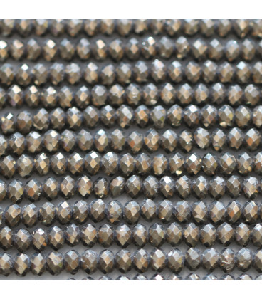 Pyrite 2.5x4 mm shiny faceted washer India - BeauMonde Bijoux