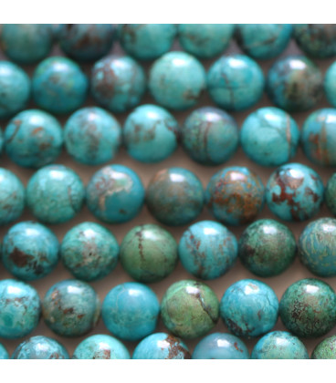 BeauMonde Bijoux - Chrysocolle 8mm perle ronde qualité AA+ Pérou