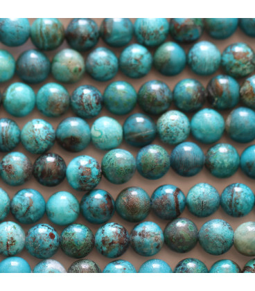 BeauMonde Bijoux - Chrysocolle 6mm perle ronde qualité AA+ Pérou
