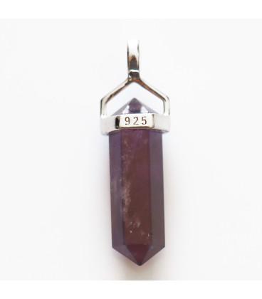 Pendant point about 6x20/22mm amethyst bail silver 925 Brazil - BeauMonde Bijoux