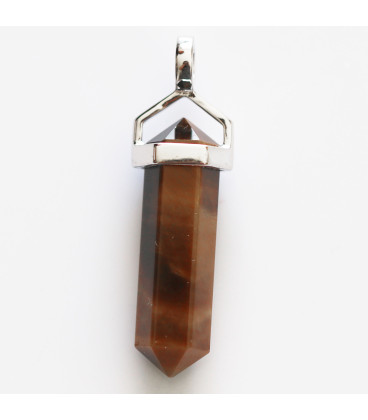 BeauMonde Bijoux - Pendentif pointe 6x20/22 mm environ oeil de tigre AA bélière argent 925 Afrique