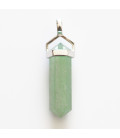 Pendentif pointe 6x20/22mm environ aventurine A+ bélière argent 925 Brésil