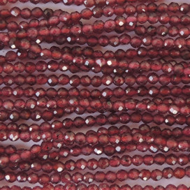 Grenat 2 mm environ perle ronde facetté A Inde