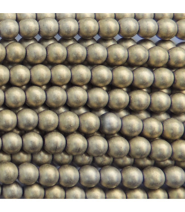 Hematite matt golden 4/4.2 mm round bead hole of about 1 mm - BeauMonde Bijoux
