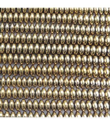 Hematite about 3x6/6.2 mm large smooth rounded golden washer - BeauMonde Bijoux