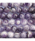 Améthyste chevron 8/8.4 mm environ perle ronde A+ Brésil