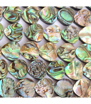 Abalone about 15x15.5 mm flat heart grade A New Zealand - BeauMonde Bijoux