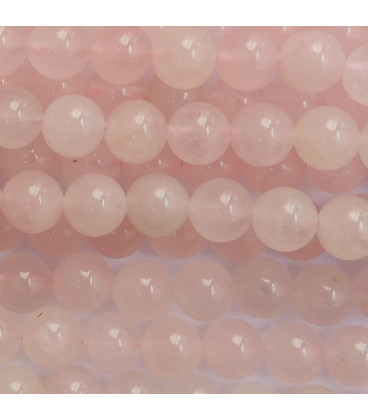 BeauMonde Bijoux - Quartz rose 8 mm environ perle ronde naturel A+ Madagascar