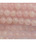BeauMonde Bijoux - Quartz rose 8 mm environ perle ronde naturel A+ Madagascar