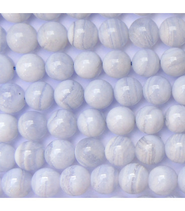 BeauMonde Bijoux - Calcédoine 8 mm perle ronde AA Afrique (Malawi)